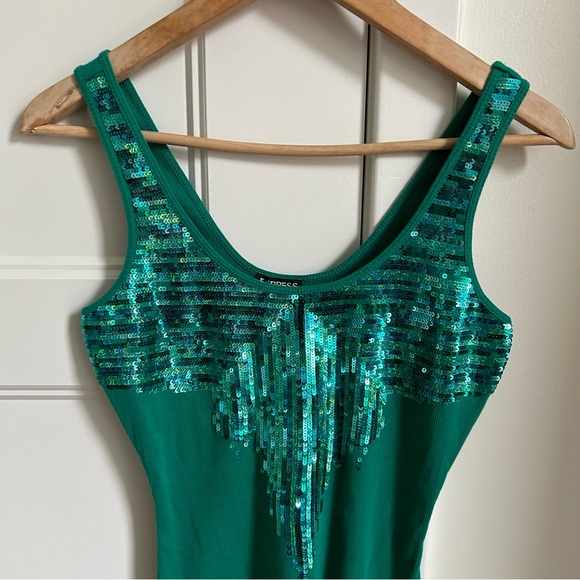 NWOT Gorgeous Sequin Express Tank Top - Picture 2 of 4